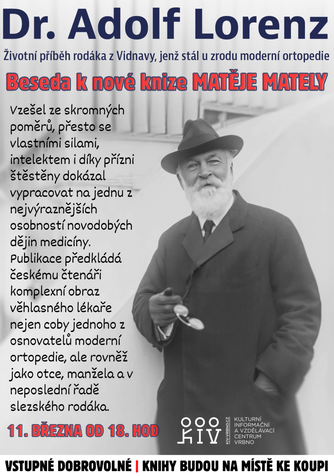 Beseda ke knize – Dr. Adolf Lorenz